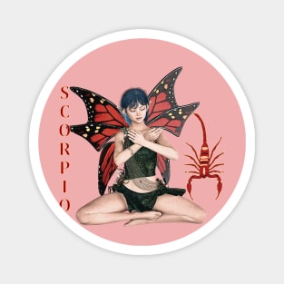 Scorpio fairy meditating with scorpion symbol Magnet